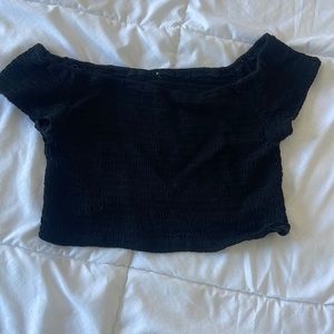 Brandy Melville one size crop off shoulder black top